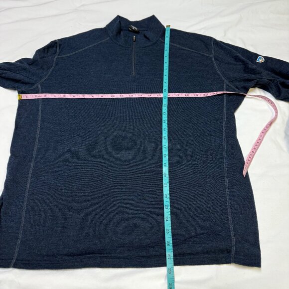 KÜHL Invigoratr Merino 1/4-Zip Men’s XL Pirate Blue Heather EUC - Picture 8 of 10